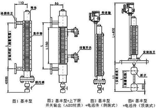 水罐液位計結(jié)構外形圖